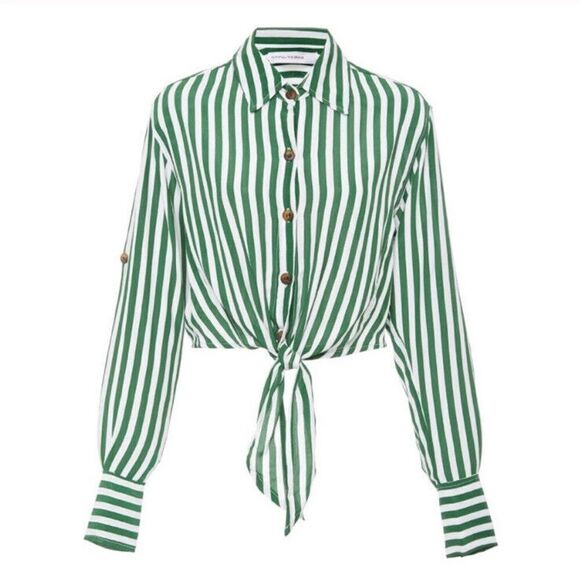 Faithfull the Brand Striped Front Tie Blouse 2 - Picture 1 of 9